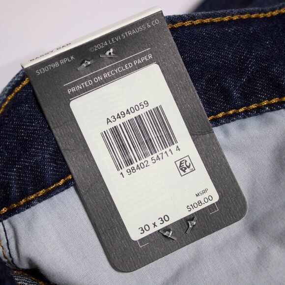 NWT $108 Levi's Premium Baggy Dad Wide Leg Jeans Cotton Linen Women Size 30x30 - Picture 10 of 16